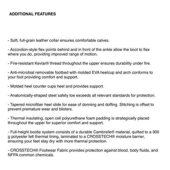 Cosmas Vulcan 14” Leather/Kermel Structural Bunker Boot Women’s Size 7.5 New NWT - Picture 11 of 16